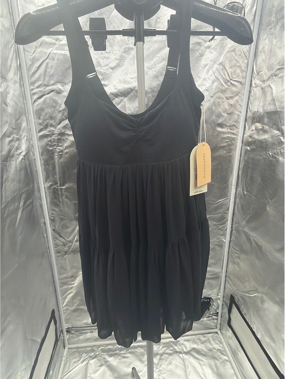 Blogilates Sweetheart Babydoll Dress in Black, Size XS